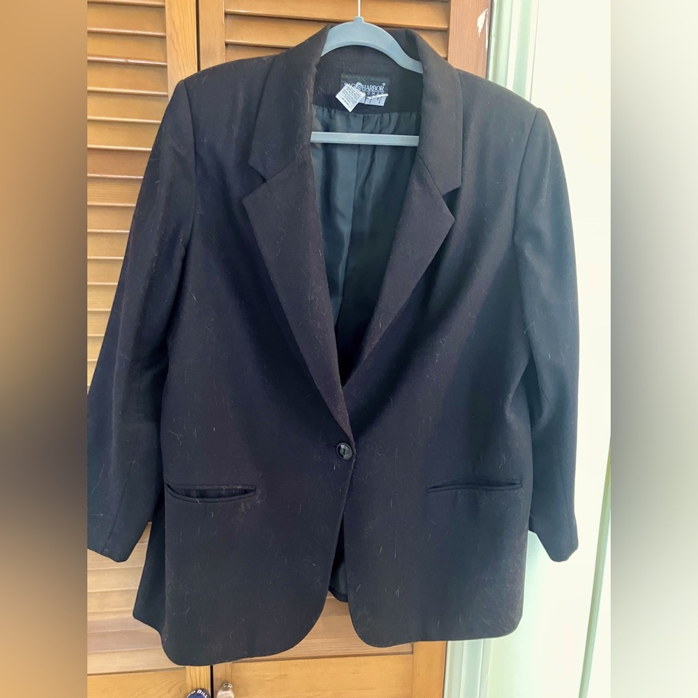 SAG HARBOR 100% Wool Women's Black Blazer